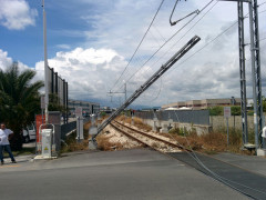 Il danneggiamento lungo la linea Ascoli-Porto d'Ascoli
