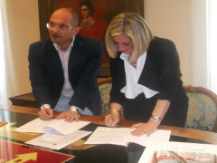 sindaco di Ascoli Guido Castelli con il sindaco Cristina di Civitella Di Pietro