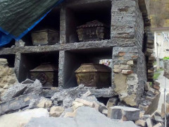 Il cimitero di Arquata del Tronto dopo il terremoto del 24 agosto 2016