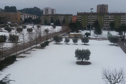 La zona di Monticelli ad Ascoli Piceno durante le nevicate di gennaio 2017