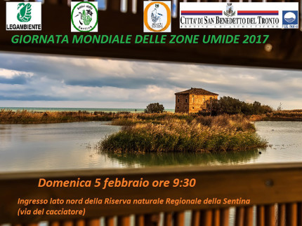 La locandina per la Giornata mondiale delle zone umide e per l'iniziativa di San Benedetto del Tronto