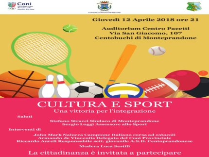 Convegno su cultura e sport in programma a Monteprandone