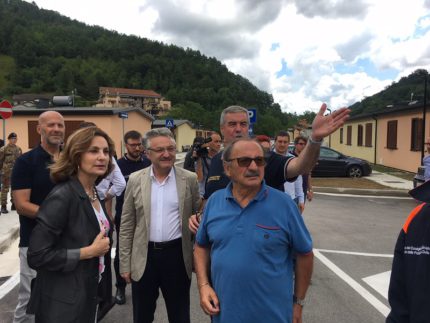 Delegazione dell'Unione Europea in visita ad Arquata del Tronto