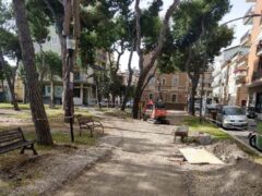 Lavori di rifacimento di piazza Stazione a Grottammare