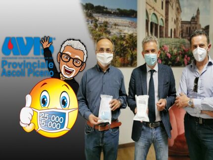 Mascherine donate dall'Avis provinciale di Ascoli