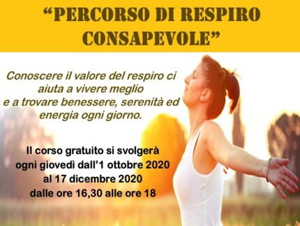 Locandina dell'iniziativa "Percorso di respiro consapevole"