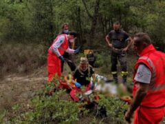 Ciclista soccorso a Montegallo