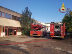 Incendio in un capannone di Grottammare