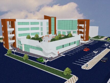 Rendering del nuovo liceo "Trebbiani" ad Ascoli