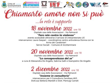 Locandina della rassegna "Chiamarlo amore non si può"