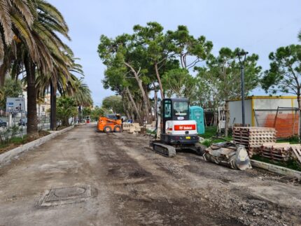 Lavori sul lungomare della Repubblica a Grottammare