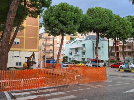 Lavori per la realizzazione della Bici-stazione a Grottammare