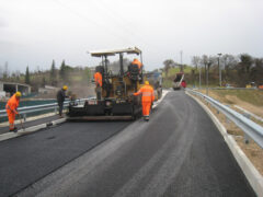 I lavori in corso per la cd. "variante del Glorioso", tra le due ex statali 502 e 361 a San Severino Marche