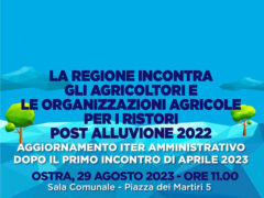 Ristori danni alluvione 2022: Regione Marche incontra il mondo agricolo a Ostra