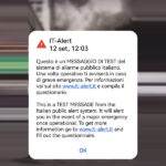 IT-Alert - Messaggio di test inviato il 12 settembre 2023 nelle Marche