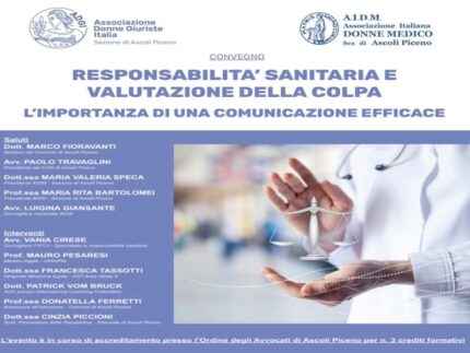 Incontro ad Ascoli su responsabilità e colpe nella sanità